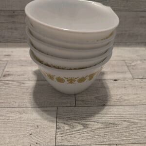 Corelle Livingware Butterfly Gold Coffee / Tea Cup w/ Hook Handles Set Of‎ 5